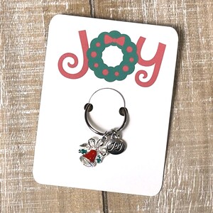 Llavero con tarjeta de regalo de alegría navideña, llavero con tarjeta de alegría navideña, regalo para rellenar medias