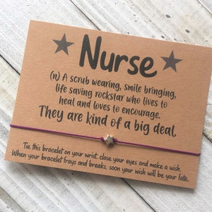 Verpleegkundige wens Armband koord wens armband eenvoudig geschenk koord scrub leven Verpleegster geschenk wens armband
