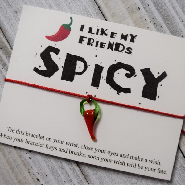 Spicy chili pepper wish bracelet friend boyfriend girlfriend wish bracelet pepper charm