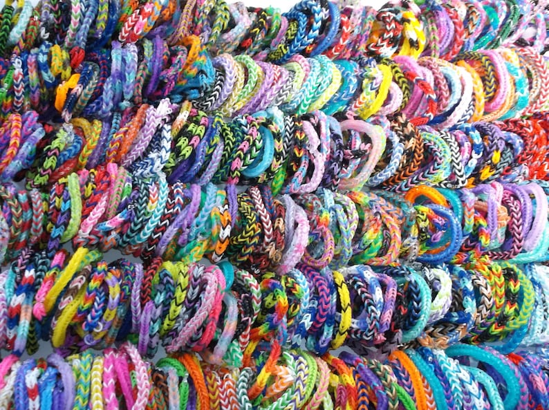 Rainbow Loom rubber band stretch bracelet lot of 600 fishtail | Etsy
