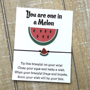 Watermelon wish bracelet You are one in a melon with a watermelon bead wish bracelet