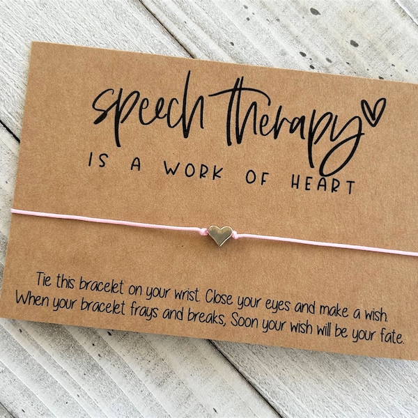 Speech therapy wish speech pathologist language is a work of heart gift wish bracelet gift card wish bracelet