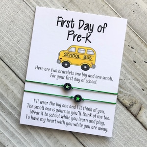First day of school bracelet set mommy and me daddy and me first day of school comfort wish bracelet