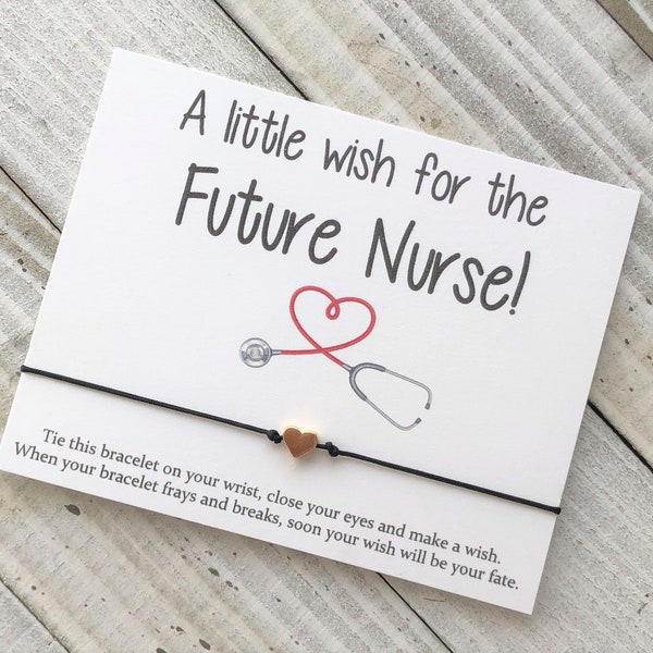 Future Nurse Wish Bracelet graduation nursing school bracelet seniors wish bracelet nurse gift card wish bracelet