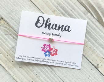 Ohana Wunscharmband Ohana bedeutet Familienschnur Wunscharmband einfaches Geschenk Wunscharmband mit Herz Charm Wunscharmband