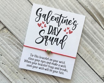 Happy Galentine's Day wünschen Armband Valentinstag Geschenk des Freundes Galentine's Day Squad Armband Herz Perle Wunscharmband