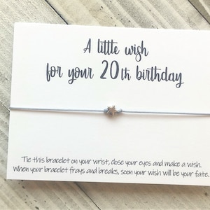 20ème anniversaire Wish Bracelet cordon Joyeux anniversaire wish bracelet simple cordon cadeau wish bracelet 20ème anniversaire cadeau