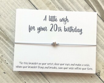 20th birthday Wish Bracelet cord Happy birthday wish bracelet simple gift cord wish bracelet 20th birthday gift