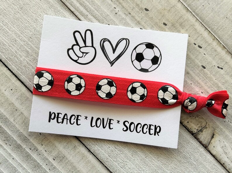 Soccer Hair Tie Soccer Team Girls Party Favor Hair Tie Peace Etsy