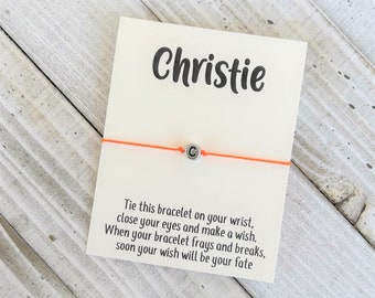 Custom name wish Bracelet cord wish bracelet simple gift cord personalized custom initial bead wish bracelet party favor