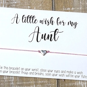 Tante Wunsch Armband Schnur Tante Wunsch Armband einfache Geschenkschnur Wunscharmband Liebe Tante Wunsch