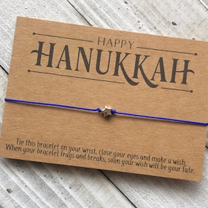 Joyeux Hanukkah bracelet de souhait amour et lumière Hanoukka simple cordon cadeau bracelet souhait