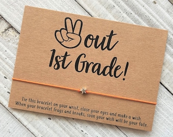 Pulsera de deseo de graduación personalizada jardín de infantes de 1er grado 2do grado pulsera de año personalizado con una pulsera de deseo de cuentas de estrella