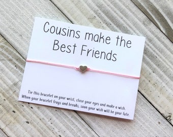 Cousins Wish Bracelet best friends wish cord wish bracelet simple gift wish bracelet with a heart bead wish bracelet