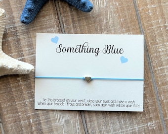 qualcosa di blu braccialetto dei desideri matrimonio braccialetto dei desideri della sposa semplice braccialetto dei desideri del cavo del regalo con una perla del cuore