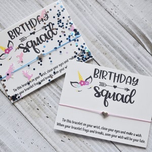 Geburtstagsarmband Wunscharmband Einhorn Geburtstag Party Gastgeschenk Armband einfaches Geschenk Kordel Wunscharmband Geburtstagsgeschenk