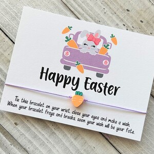 Easter wish bracelet Happy Easter bunny carrot gift wish bracelet with a carrot bead wish bracelet