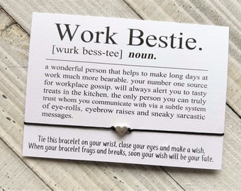Work Bestie wish bracelet team gift work best friend definition office co workers bracelet gift wish bracelet
