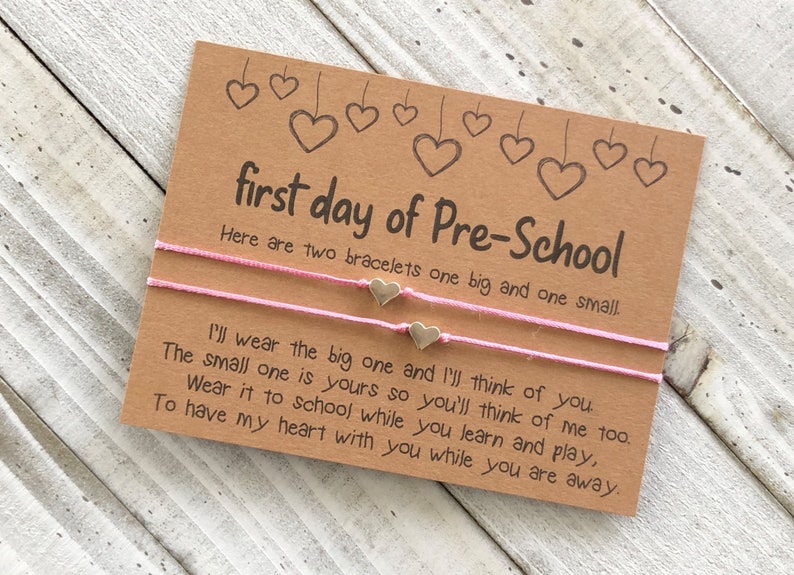 First day of school mommy and me daddy and me comfort back to school bracelet set wish bracelet 