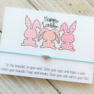 Easter wish bracelet Happy Easter bunny carrot gift wish bracelet with a heart bead wish bracelet