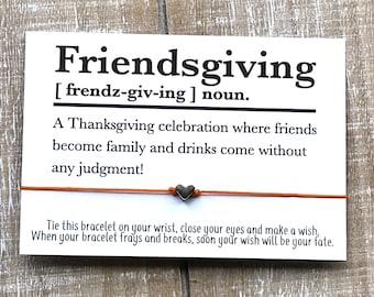 Happy Friendsgiving wish bracelet Friendsgiving definition gift wish bracelet gift card gift
