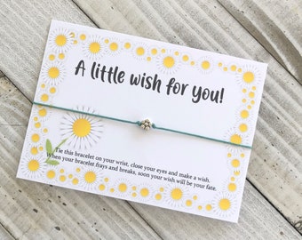 Daisy wish bracelet daisy flower wish a little wish for you bracelet gift