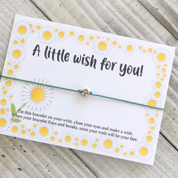 Daisy wish bracelet daisy flower wish a little wish for you bracelet gift