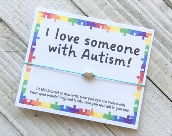 Autism wish bracelet I love someone with Autism wish bracelet gift Autism Awareness gift