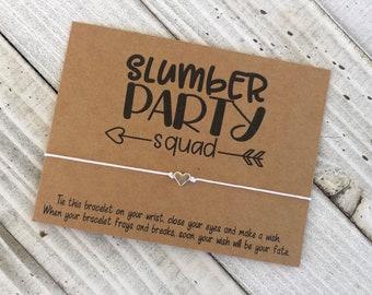 Schlummerparty Wunscharmband Sleepover Party Geschenk Geburtstag Party Gastgeschenk Wunscharmband Geschenk