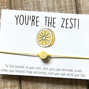Bracelet de vœux « Vous êtes le zeste » avec une perle de citron Bracelet de vœux inspirant de l'équipe de collègues de travail