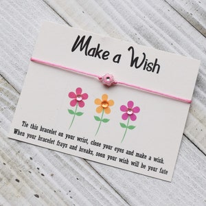 Wish Bracelet Make a wish flower wish bracelet simple gift cord wish bracelet with a flower bead
