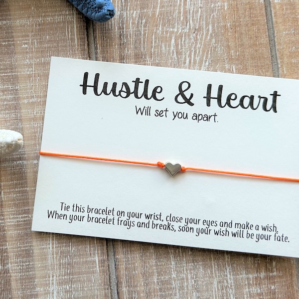 Hustle and Heart Wish Bracelet team gift friendship gift wish bracelet simple gift wish bracelet love friend wish bracelet