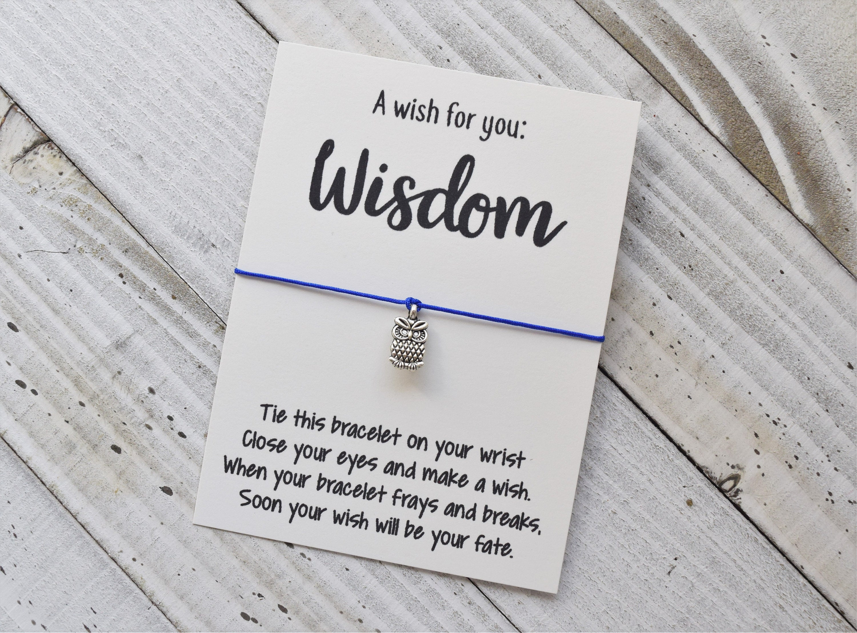 Owl Wish Bracelet cord wish bracelet simple gift cord wish bracelet with an Owl charm Wisdom wish br