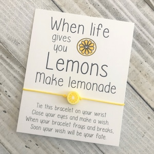 Lemon wish bracelet when life gives you lemons make lemonade bracelet with a lemon bead wish bracelet