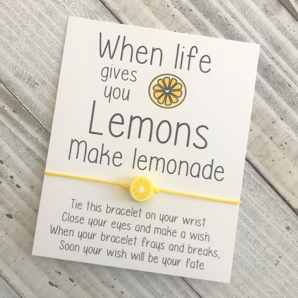 Lemon wish bracelet when life gives you lemons make lemonade bracelet with a lemon bead wish bracelet