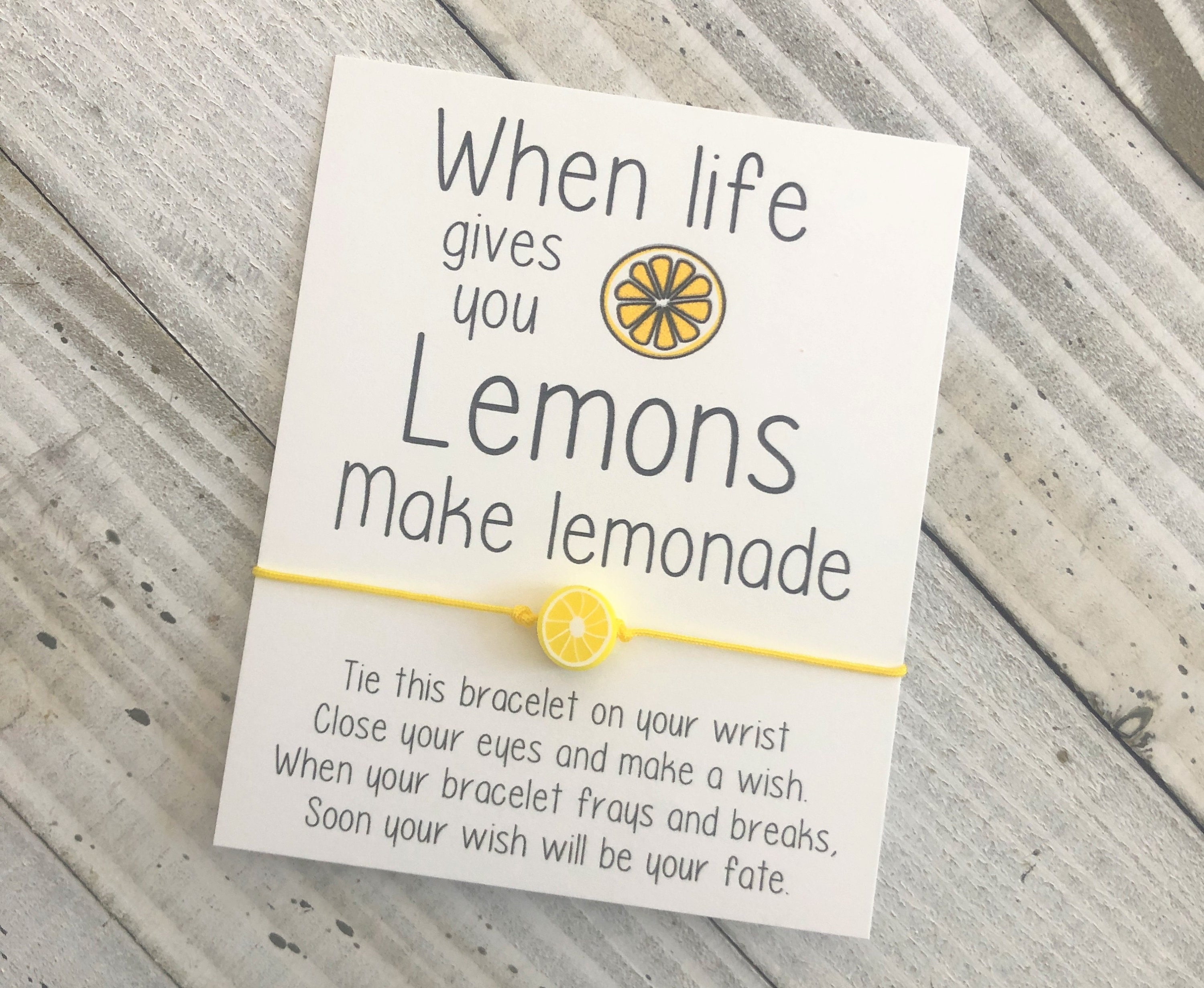 Lemon wish bracelet when life gives you lemons make lemonade bracelet with a lemon bead wish bracelet
