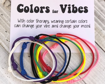 Colores para Vibes pulsera minimalista estilo surfer pulseras de cordón