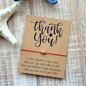 Thank You Wish Bracelet with a star bead Thank you cord wish friendship bracelet simple gift cord wish bracelet