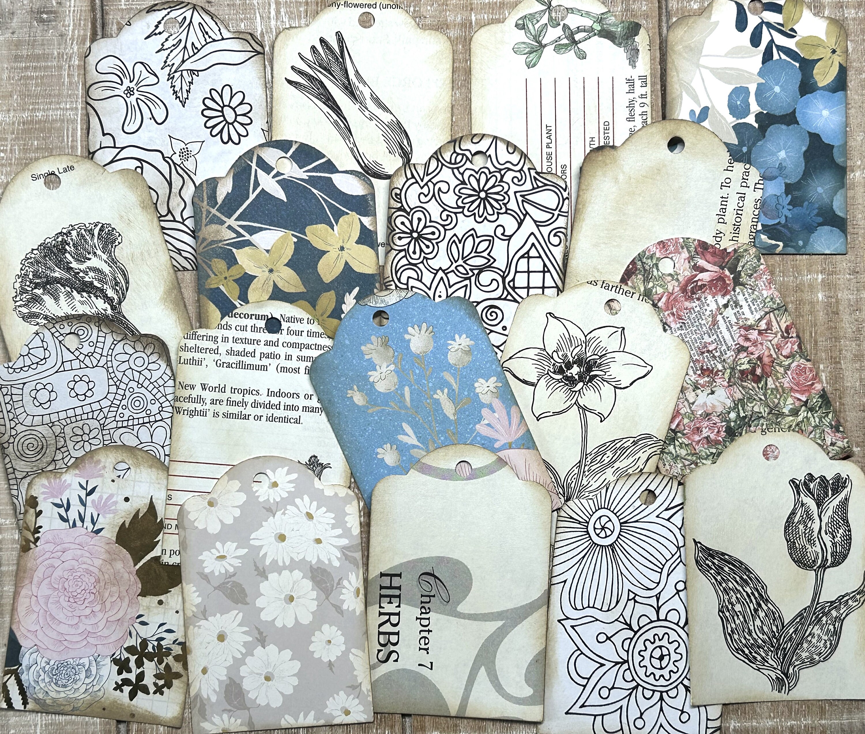 Gardening Tags Junk Journal Gift Tags Flower Gardening Book Junk ...