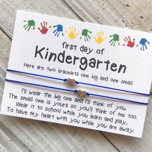 First day of kindergarten bracelet set mommy and me daddy and me kindergarten comfort wish bracelet