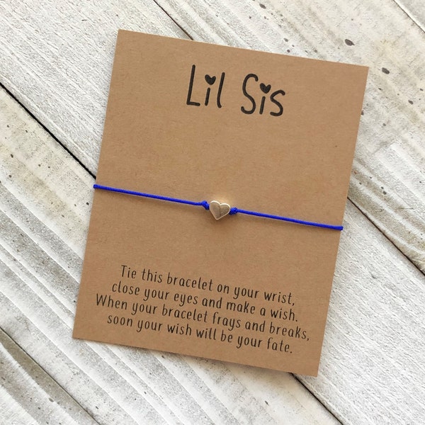 Lil Sis wish bracelet little sister wish bracelet simple gift cord wish bracelet