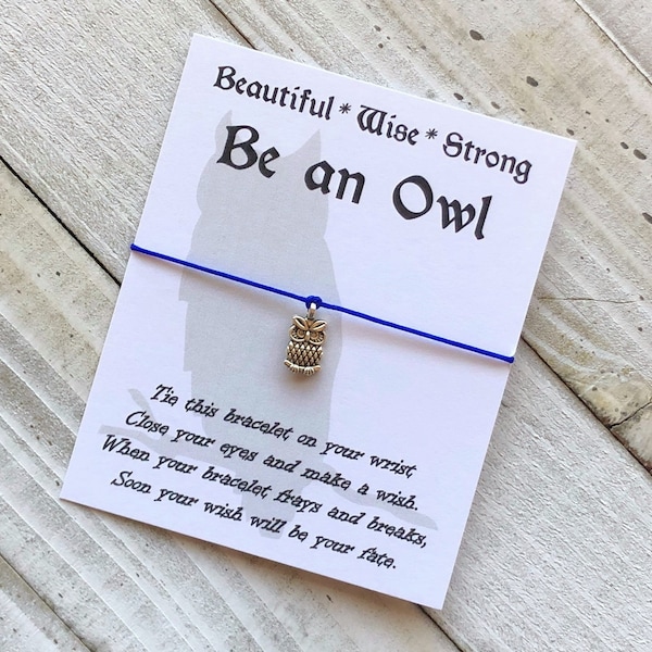 Owl Wish Bracelet inspirational cord wish bracelet simple gift wish bracelet with an Owl charm wish bracelet