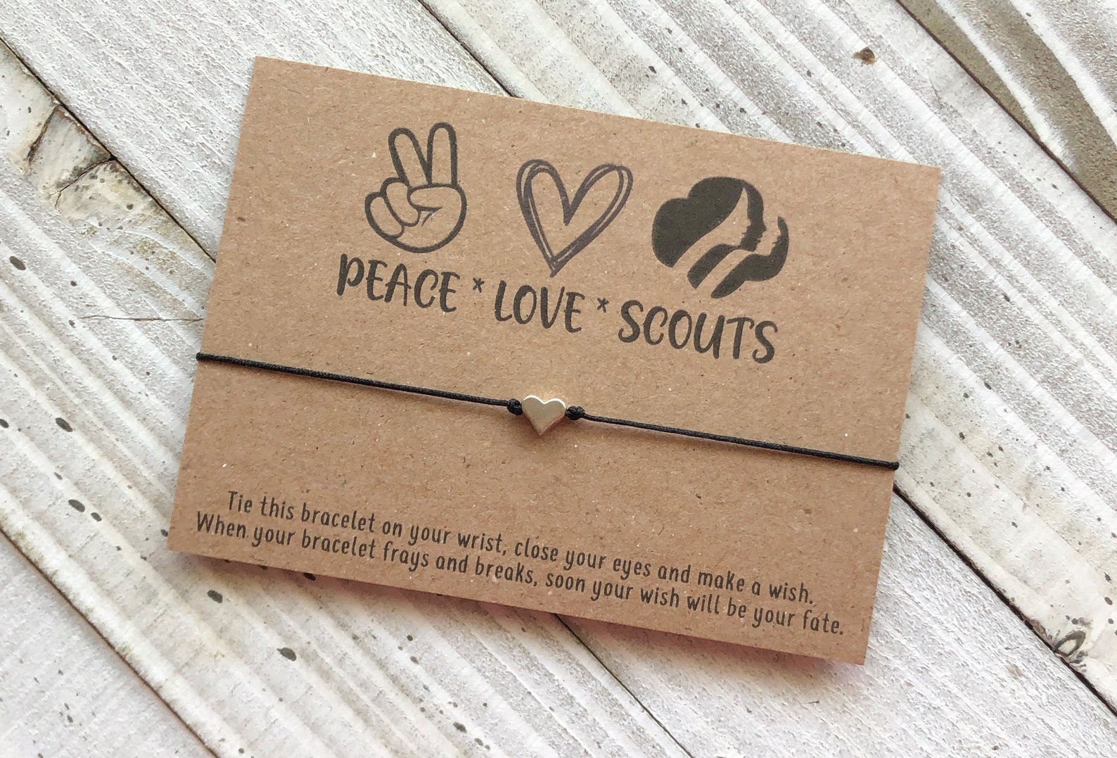 Girl Scouts Wish Bracelet Peace Love Scouts Bracelet Etsy