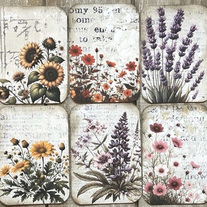 kwiatowy styl vintage junk journal kwiatowy ogród junk journal karty 2 1/2 X 3 1/2 karty dziennika karty topper zestaw 10 sztuk