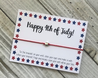 Happy 4th of July Wunscharmband Independence Day 4th Juli Geschenk Armband Wunscharmband