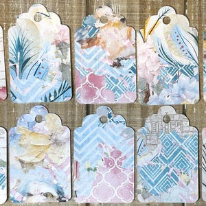 Junk journal tags set of 10 gift tags ephemera card making scrapbook tags collage gift journal tags