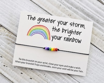 Pride wish bracelet Pride love LGBTQ rainbow wish bracelet with a small rainbow beads bracelet