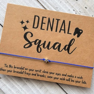 Pulseira de desejo do esquadrão dental dentista higienista dental presente pulseira de desejo dentista cartão de presente de escritório pulseira de desejo
