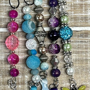 Bead dangles for journals junk journal purse dangles set of 5 bead dangles