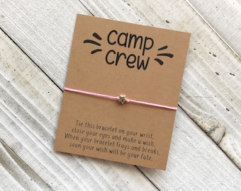 Camp crew wish Bracelet with a star bead Camp friends are the best friends wish bracelet simple gift cord wish bracelet